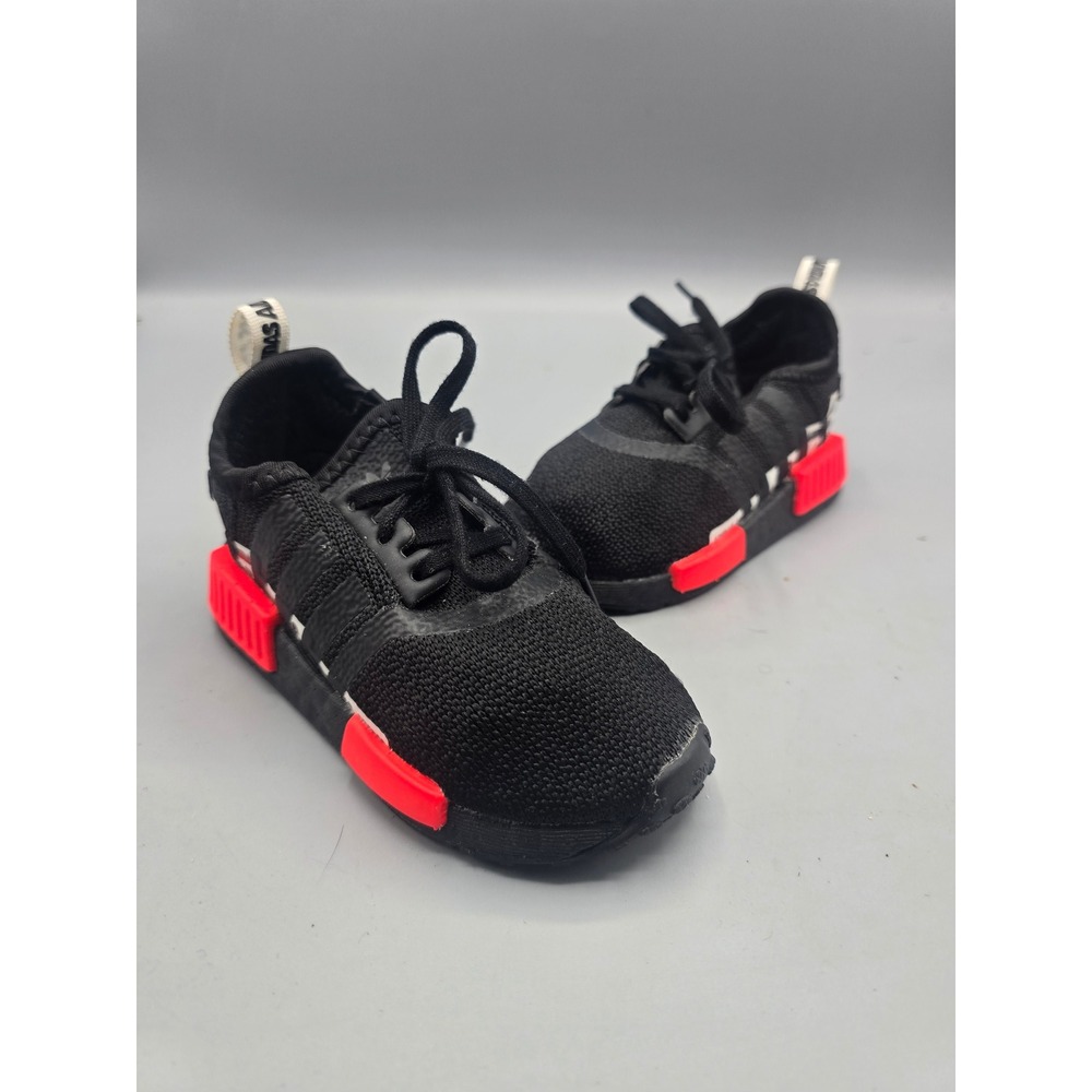 Adidas NMD R1 Infant Toddler Sneakers Black Red Knit Athletic Shoes Size 6k